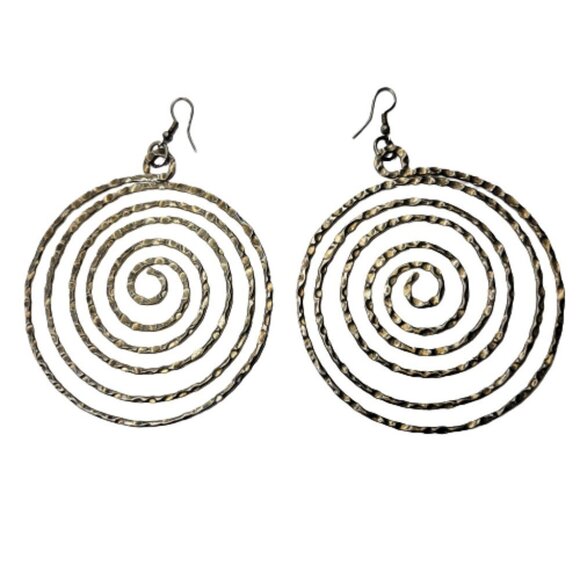 Large Round Circular Earrings - Picture 1 of 5
